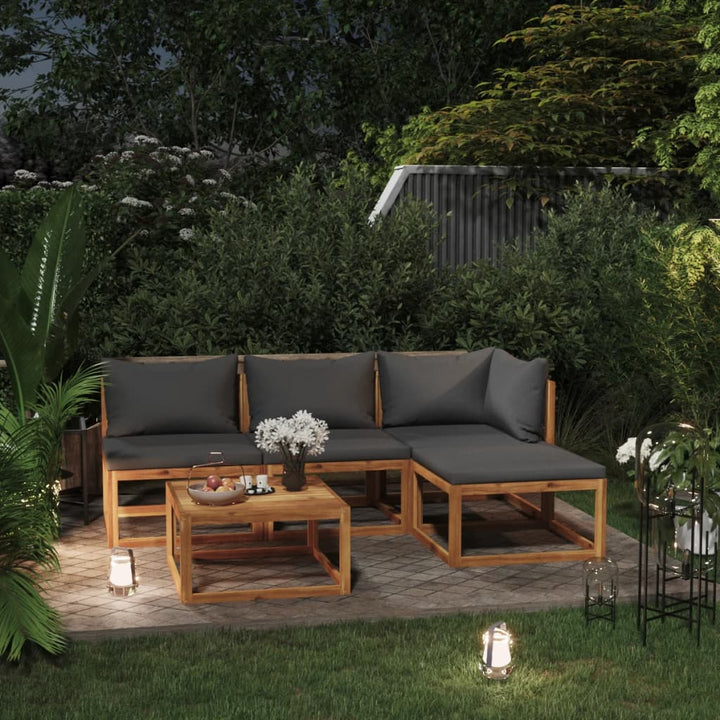Set Mobilier Grădină Cu Perne, 6 Piese, Lemn Masiv Acacia
