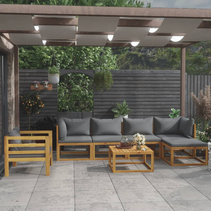 Set Mobilier Grădină Cu Perne, 6 Piese, Lemn Masiv Acacia