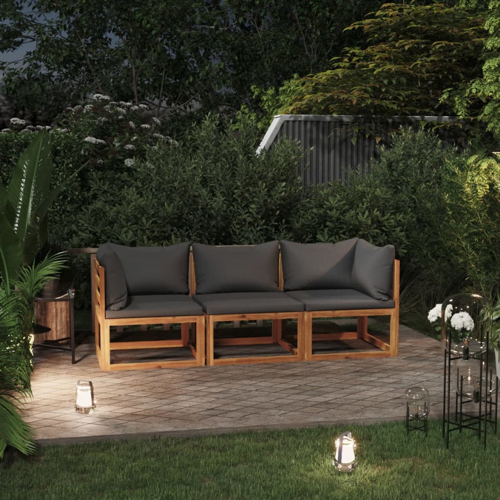 Set Mobilier Grădină Cu Perne, 6 Piese, Lemn Masiv Acacia