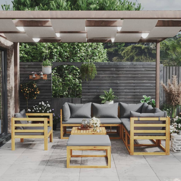 Set Mobilier Grădină Cu Perne, 6 Piese, Lemn Masiv Acacia