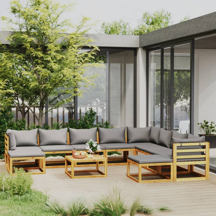 Set Mobilier Grădină Cu Perne, 6 Piese, Lemn Masiv Acacia