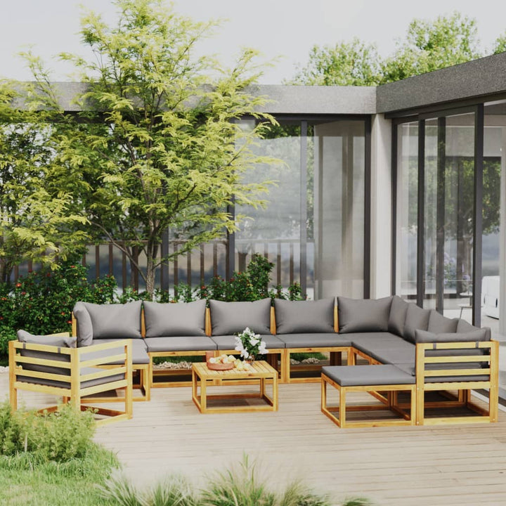 Set Mobilier Grădină Cu Perne, 6 Piese, Lemn Masiv Acacia