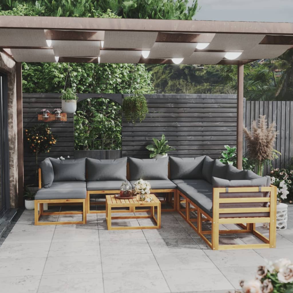 Set Mobilier Grădină Cu Perne, 6 Piese, Lemn Masiv Acacia
