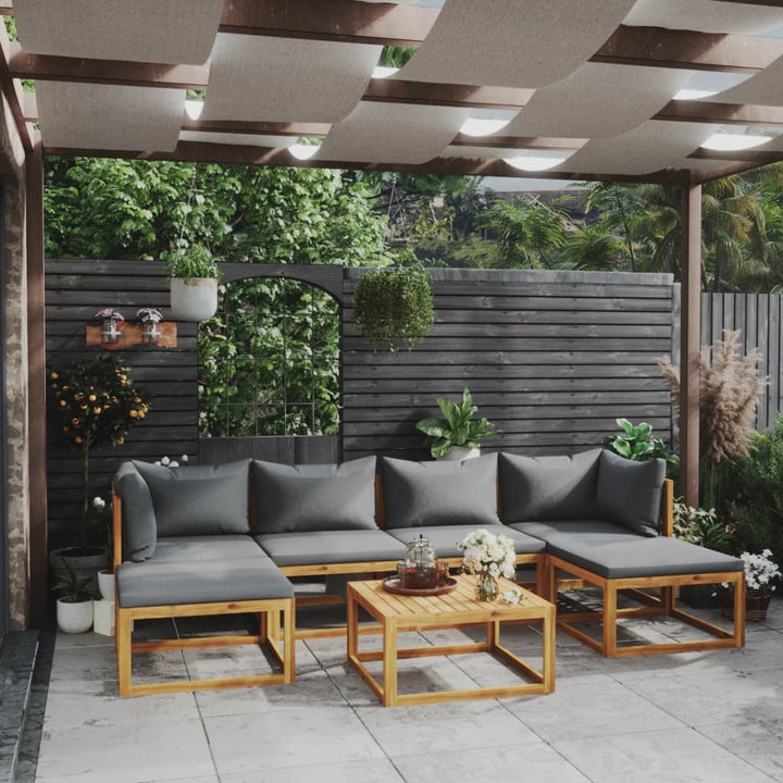 Set Mobilier Grădină Cu Perne, 6 Piese, Lemn Masiv Acacia