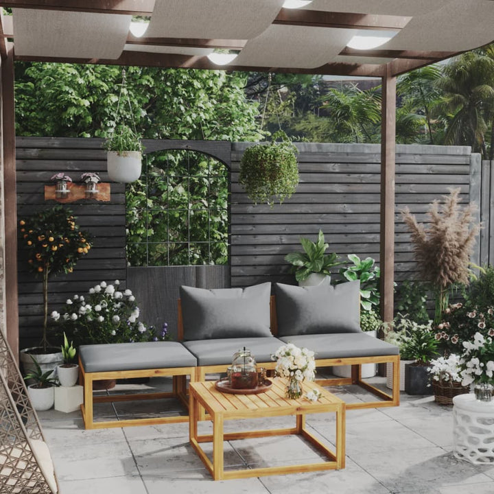 Set Mobilier Grădină Cu Perne, 6 Piese, Lemn Masiv Acacia
