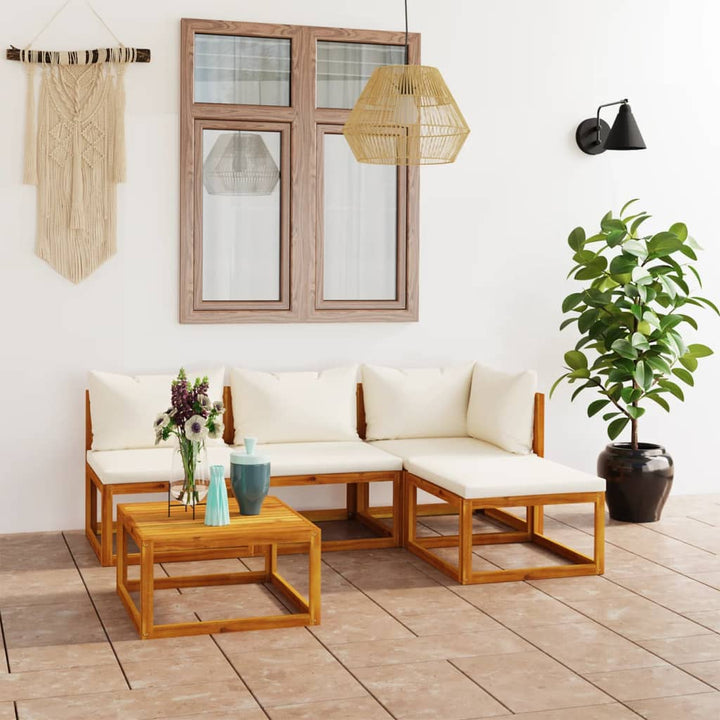 Set Mobilier Grădină Cu Perne, 6 Piese, Lemn Masiv Acacia