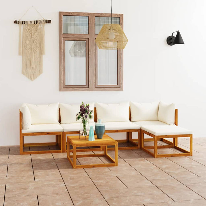 Set Mobilier Grădină Cu Perne, 6 Piese, Lemn Masiv Acacia