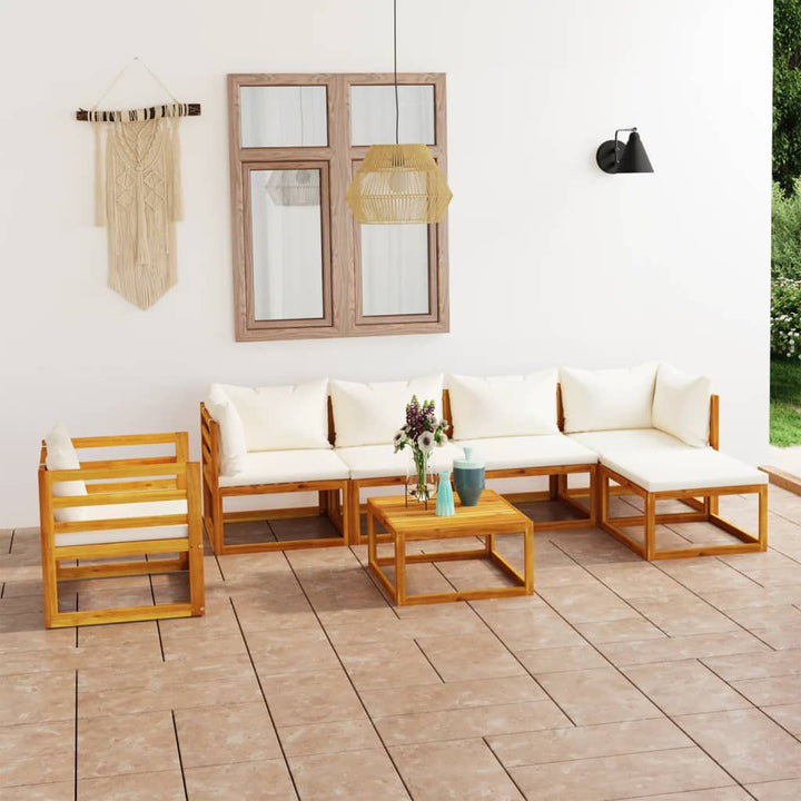 Set Mobilier Grădină Cu Perne, 6 Piese, Lemn Masiv Acacia