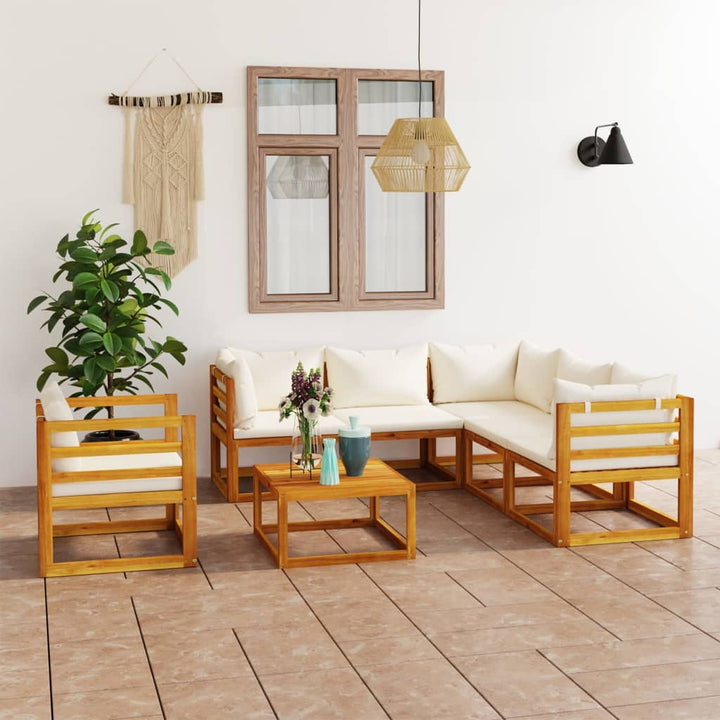 Set Mobilier Grădină Cu Perne, 6 Piese, Lemn Masiv Acacia
