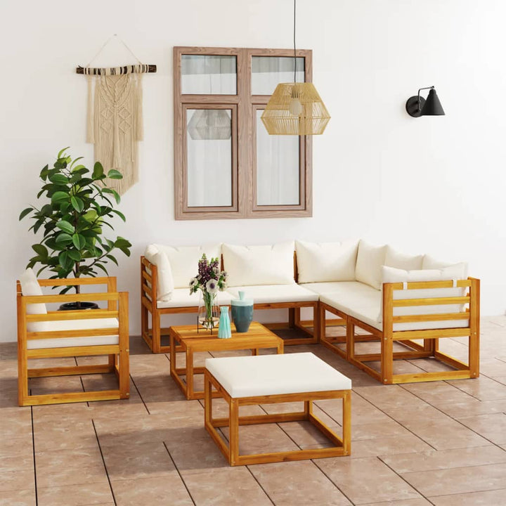Set Mobilier Grădină Cu Perne, 6 Piese, Lemn Masiv Acacia