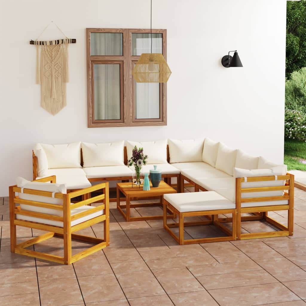 Set Mobilier Grădină Cu Perne, 6 Piese, Lemn Masiv Acacia