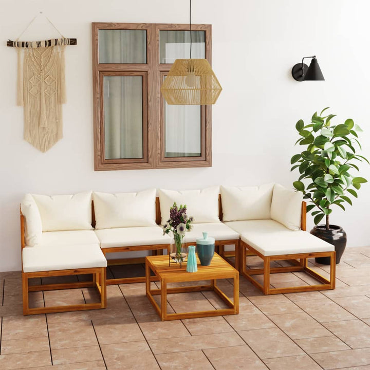 Set Mobilier Grădină Cu Perne, 6 Piese, Lemn Masiv Acacia
