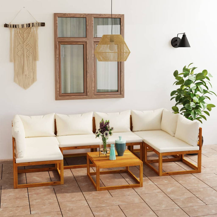 Set Mobilier Grădină Cu Perne, 6 Piese, Lemn Masiv Acacia
