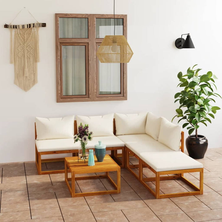 Set Mobilier Grădină Cu Perne, 6 Piese, Lemn Masiv Acacia