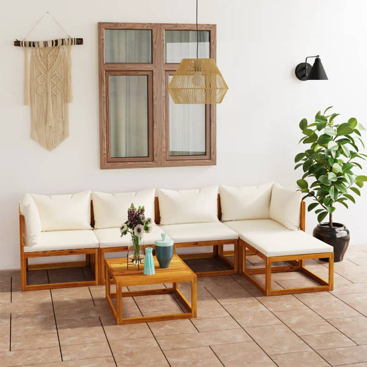 Set Mobilier Grădină Cu Perne, 6 Piese, Lemn Masiv Acacia