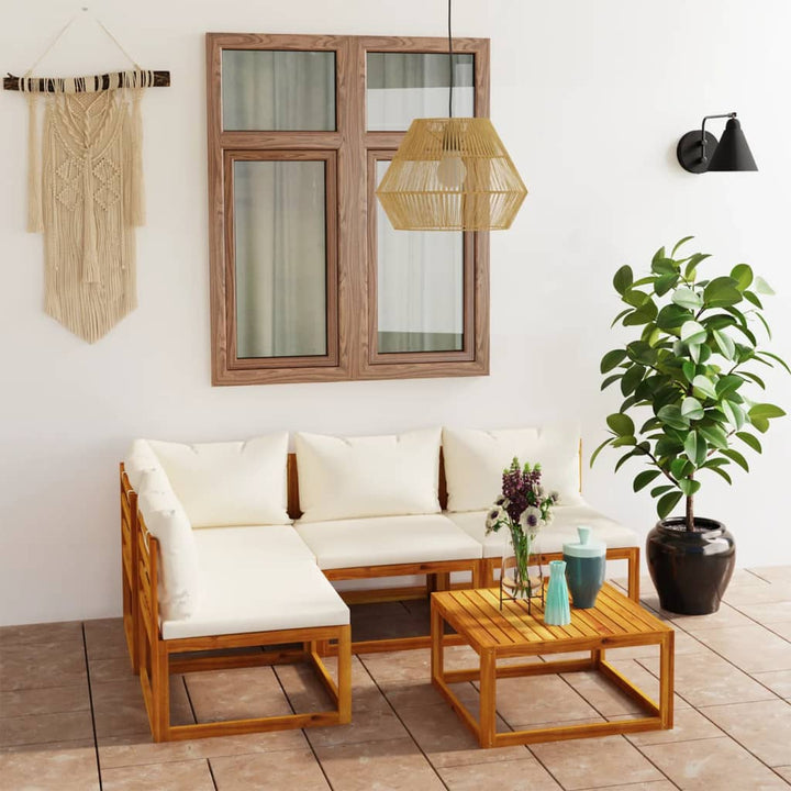Set Mobilier Grădină Cu Perne, 6 Piese, Lemn Masiv Acacia