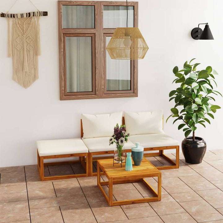 Set Mobilier Grădină Cu Perne, 6 Piese, Lemn Masiv Acacia