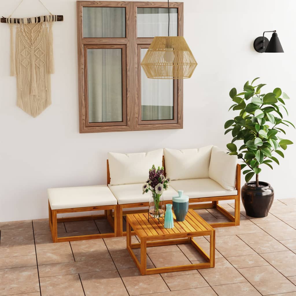 Set Mobilier Grădină Cu Perne, 6 Piese, Lemn Masiv Acacia