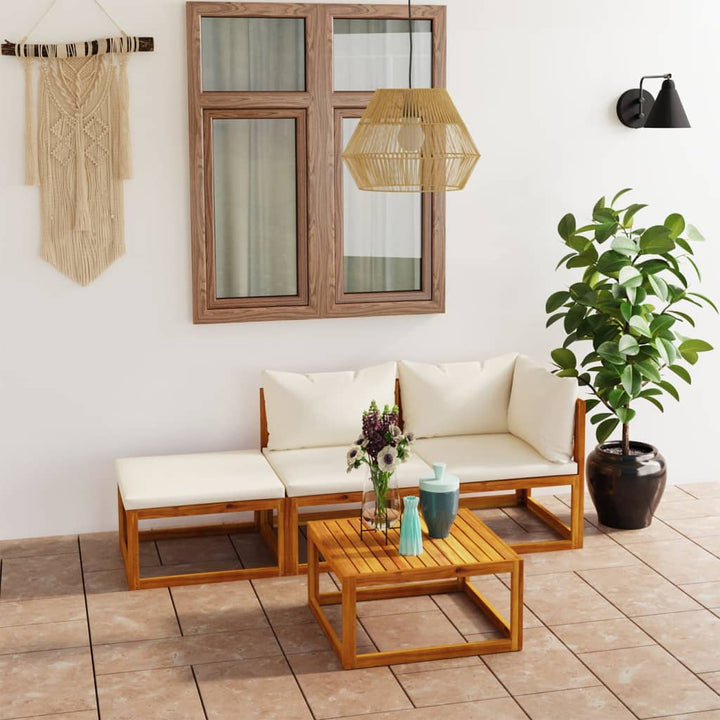 Set Mobilier Grădină Cu Perne, 6 Piese, Lemn Masiv Acacia