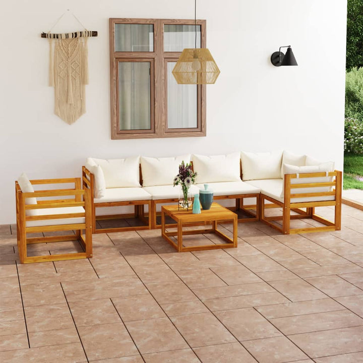 Set Mobilier Grădină Cu Perne, 6 Piese, Lemn Masiv Acacia