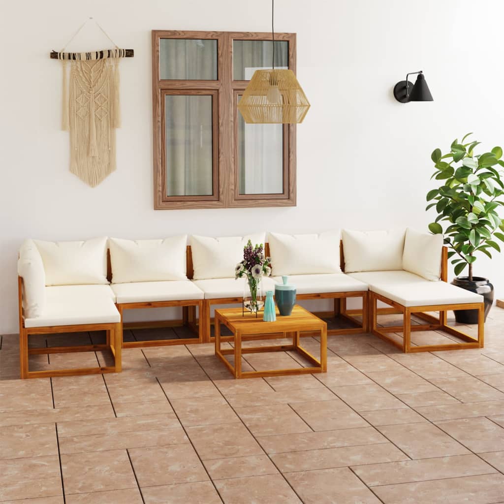 Set Mobilier Grădină Cu Perne, 6 Piese, Lemn Masiv Acacia
