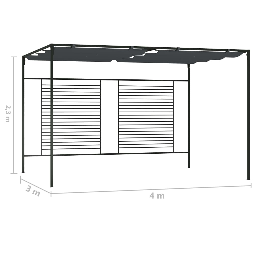 Pavilion Cu Acoperiș Retractabil, , 4X3X2,3 M, 180 G/M²