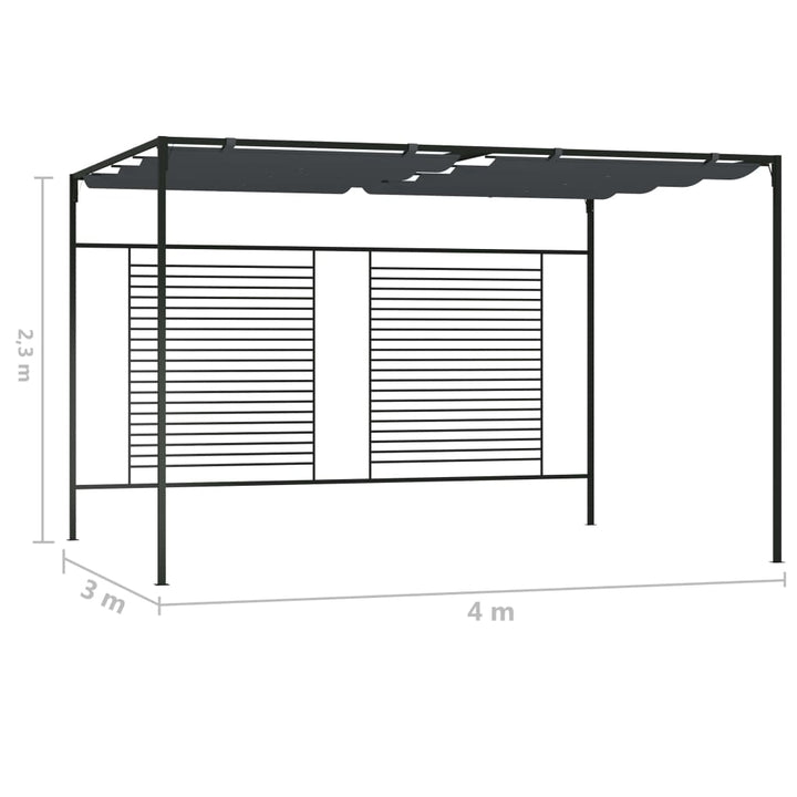 Pavilion Cu Acoperiș Retractabil, , 4X3X2,3 M, 180 G/M²