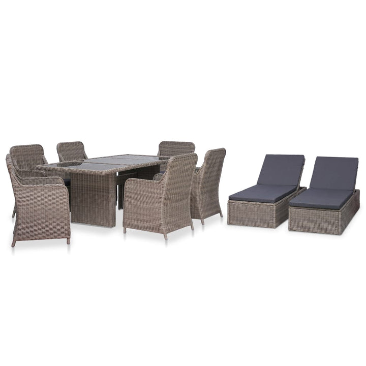Set Mobilier De Exterior, 9 Piese, , Poliratan