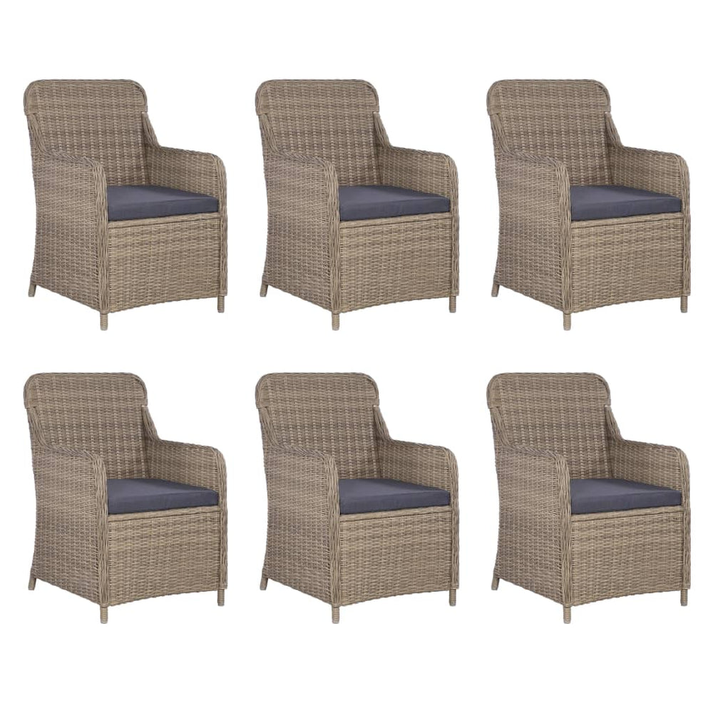 Set Mobilier De Exterior Cu Perne, 7 Piese, , Poliratan