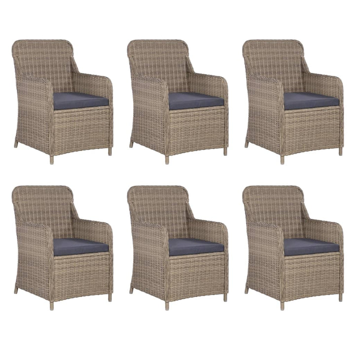 Set Mobilier De Exterior Cu Perne, 7 Piese, , Poliratan