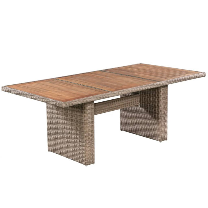 Set Mobilier De Exterior Cu Perne, 7 Piese, , Poliratan