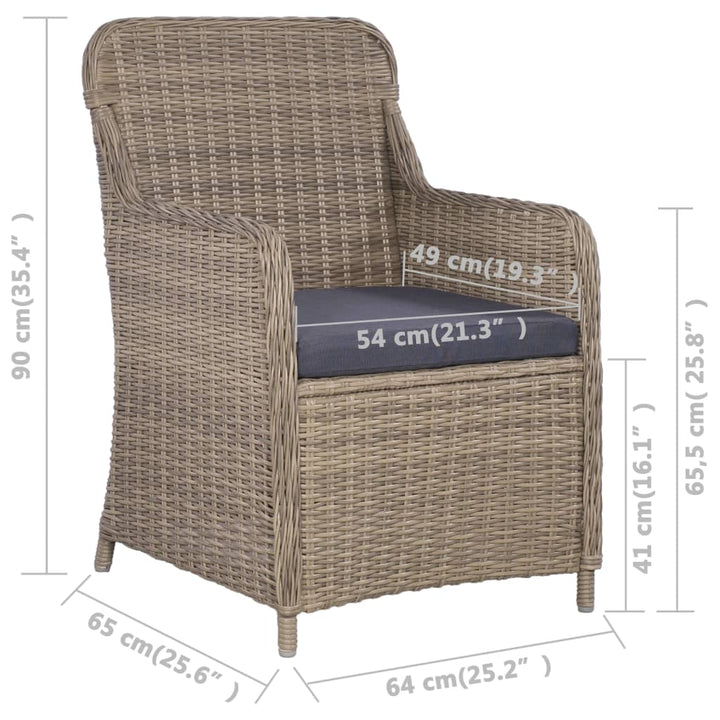 Set Mobilier De Exterior Cu Perne, 7 Piese, , Poliratan