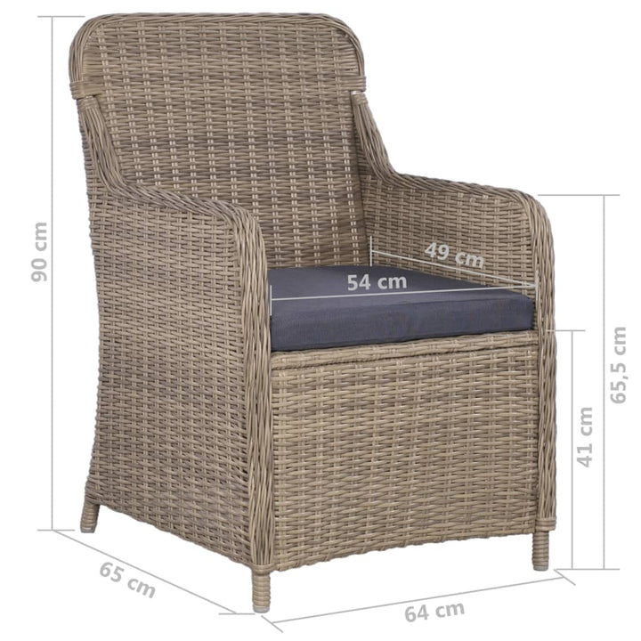 Set Mobilier De Exterior, 9 Piese, , Poliratan