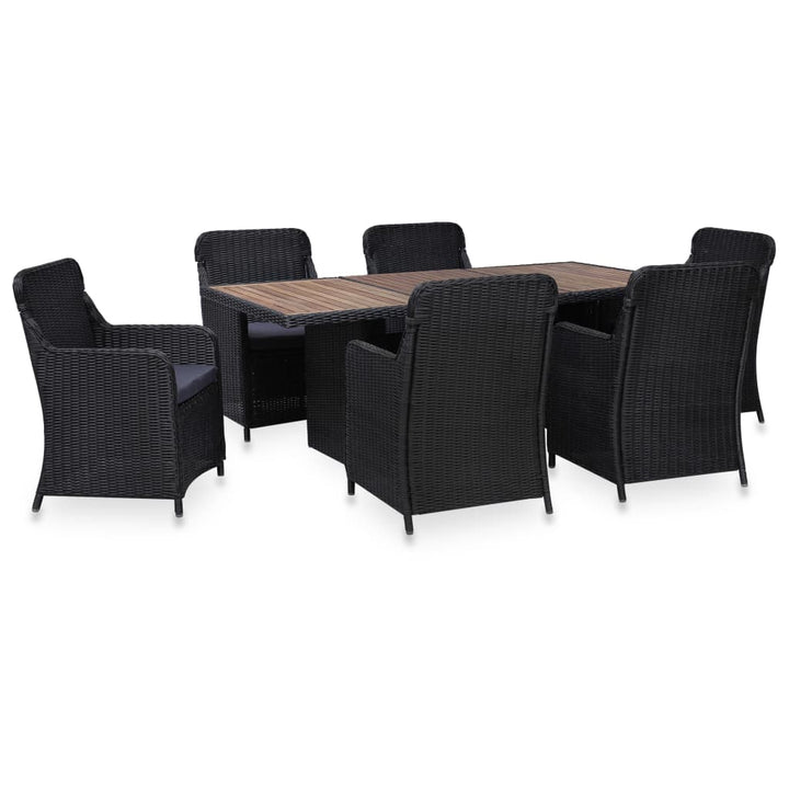 Set Mobilier De Exterior Cu Perne, 7 Piese, , Poliratan
