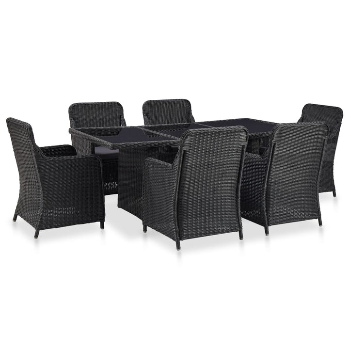 Set Mobilier De Exterior Cu Perne, 7 Piese, , Poliratan