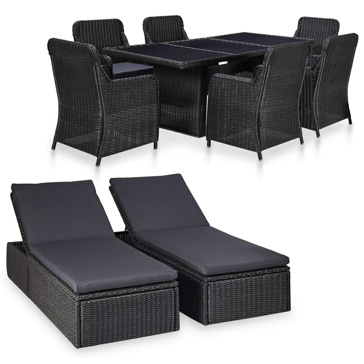 Set Mobilier De Exterior, 9 Piese, , Poliratan
