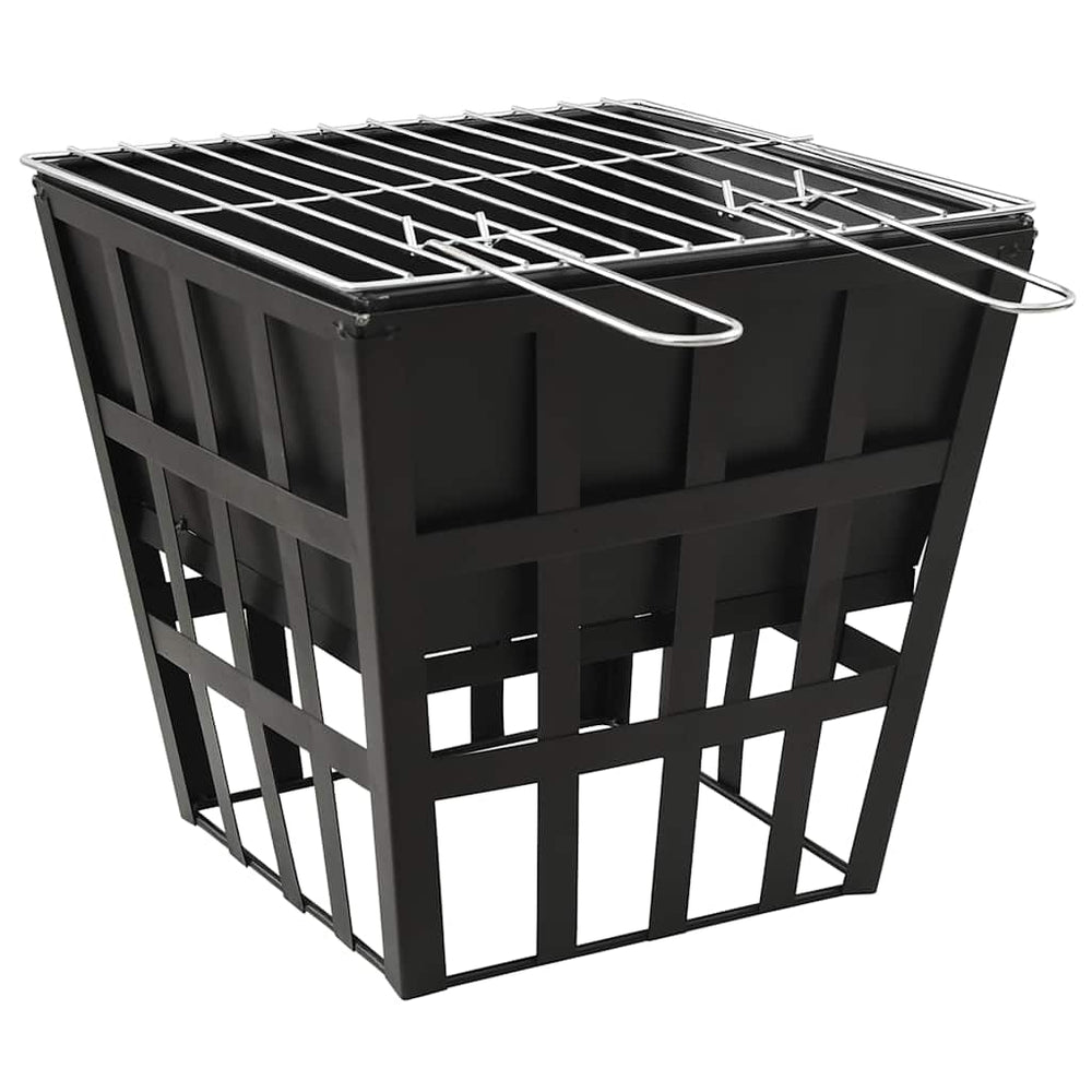 Vatră De Foc 2-In-1 Cu Grătar, 34X34X48 Cm, Oțel