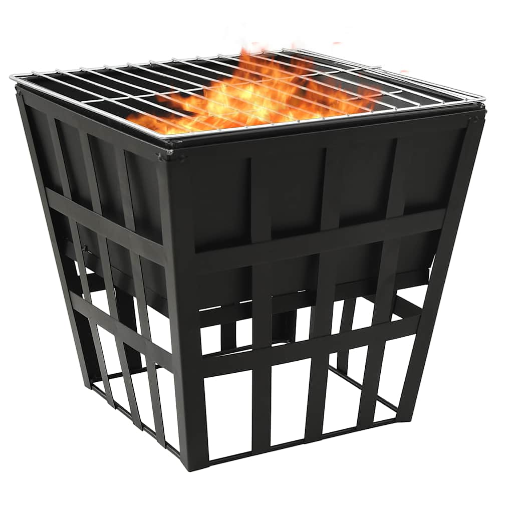 Vatră De Foc 2-In-1 Cu Grătar, 34X34X48 Cm, Oțel