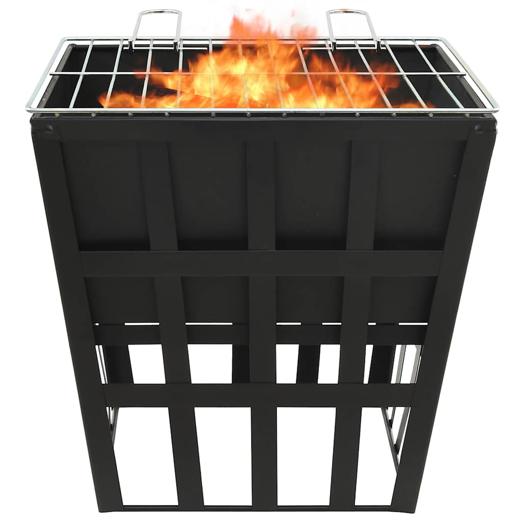 Vatră De Foc 2-In-1 Cu Grătar, 34X34X48 Cm, Oțel