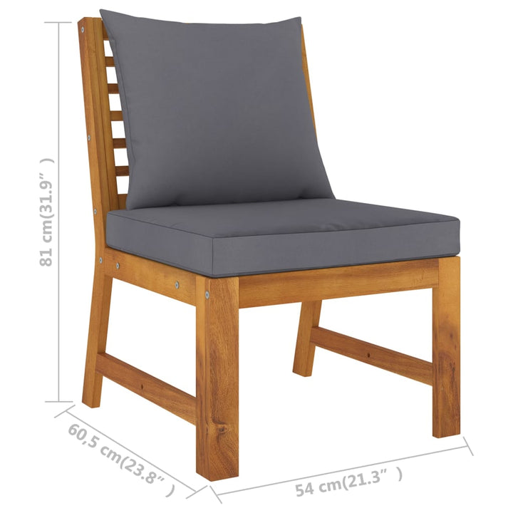 Set Mobilier De Grădină Cu Perne, 4 Piese, Lemn Masiv De Acacia