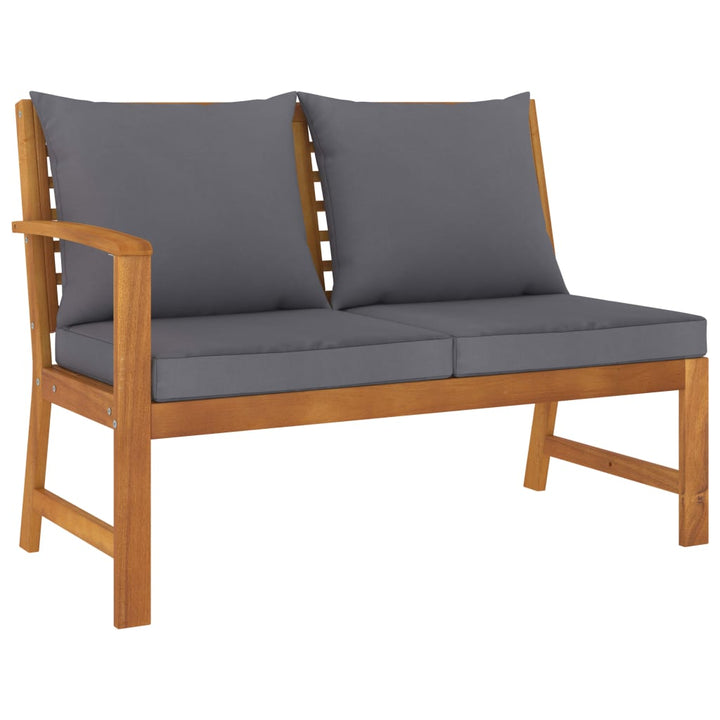 Set Mobilier De Grădină Cu Perne, 4 Piese, Lemn Masiv De Acacia