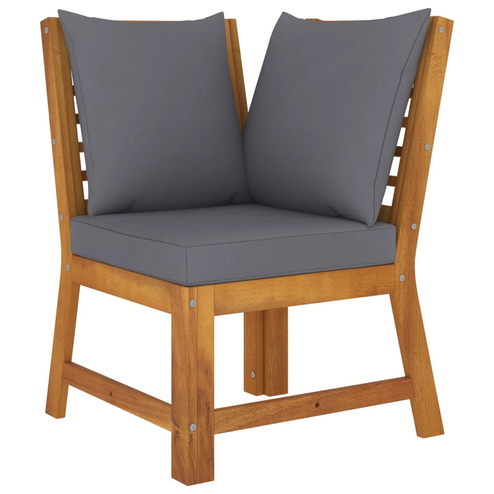 Set Mobilier De Grădină Cu Perne, 4 Piese, Lemn Masiv De Acacia