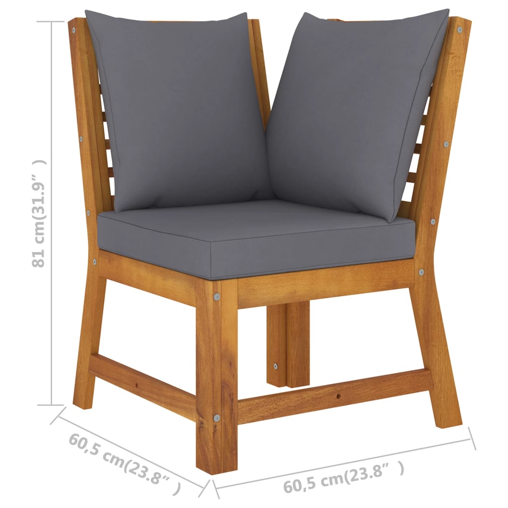 Set Mobilier De Grădină Cu Perne, 4 Piese, Lemn Masiv De Acacia