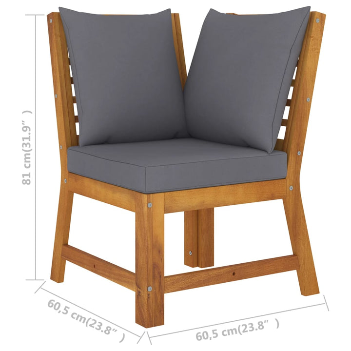 Set Mobilier De Grădină Cu Perne, 4 Piese, Lemn Masiv De Acacia
