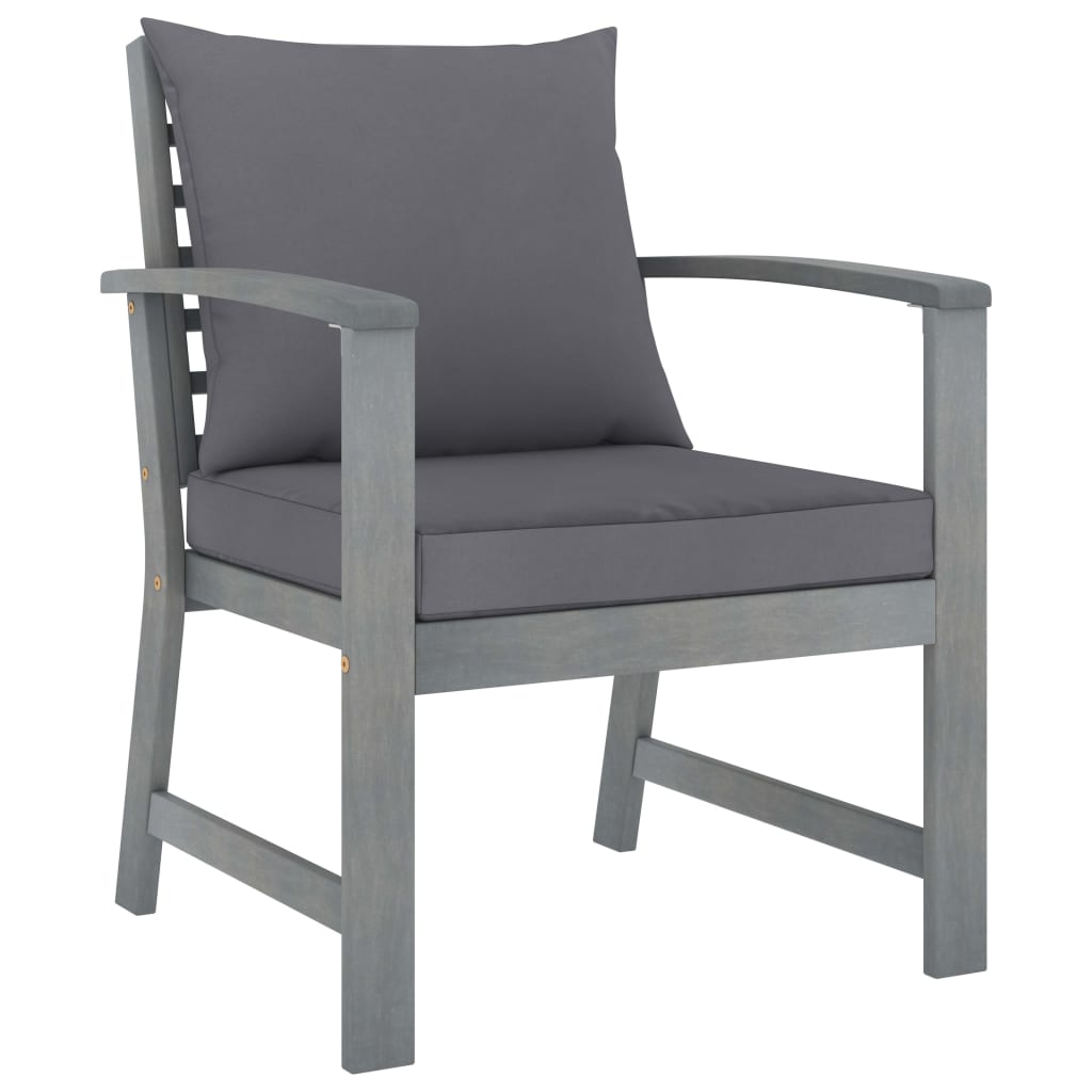 Set Mobilier De Grădină Cu Perne, 5 Piese, , Lemn De Acacia