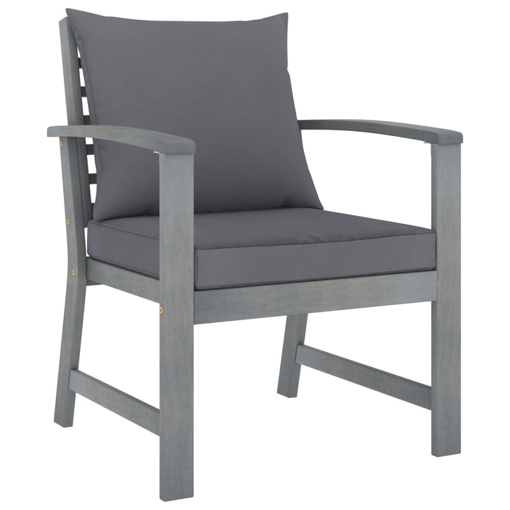 Set Mobilier De Grădină Cu Perne, 5 Piese, , Lemn De Acacia