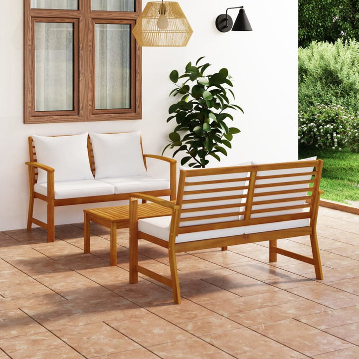 Set Mobilier De Grădină Cu Perne, 5 Piese, , Lemn De Acacia