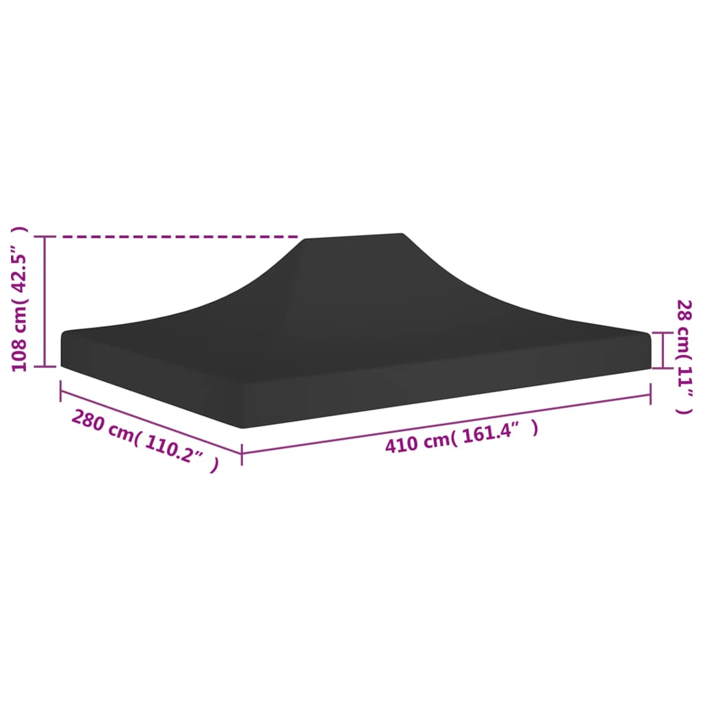 Acoperiș Pentru Cort De Petrecere, Negru, 4 X 3 M, 270 G/M²