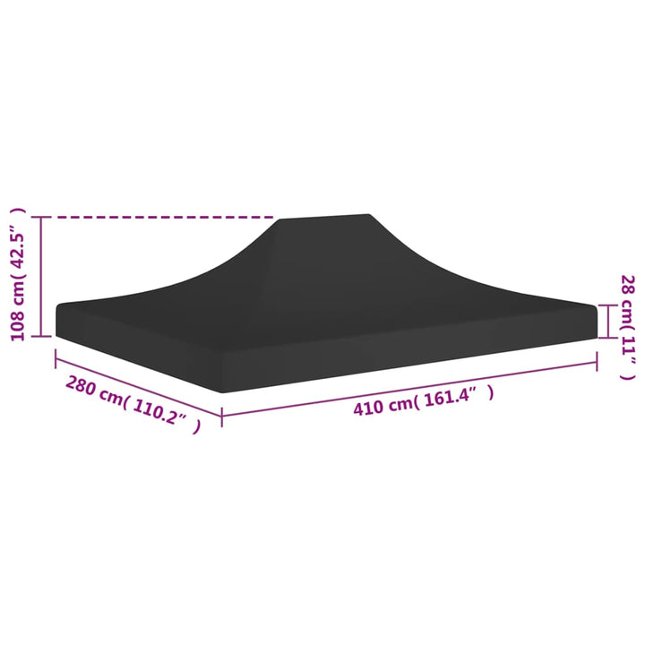 Acoperiș Pentru Cort De Petrecere, Negru, 4 X 3 M, 270 G/M²