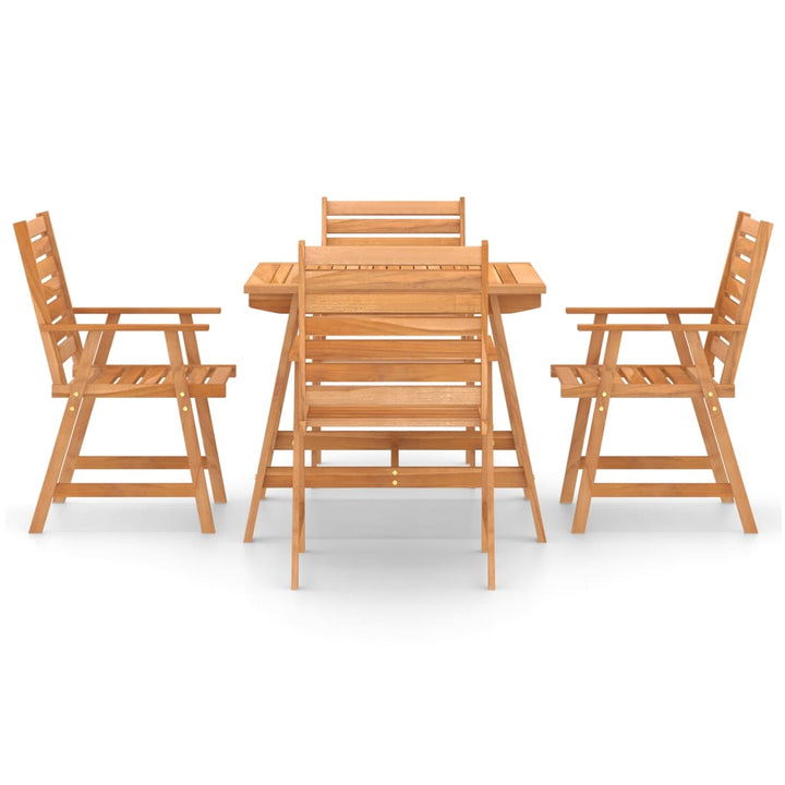 Set Mobilier De Masă Pentru Grădină, 5 Piese, Lemn Masiv Acacia